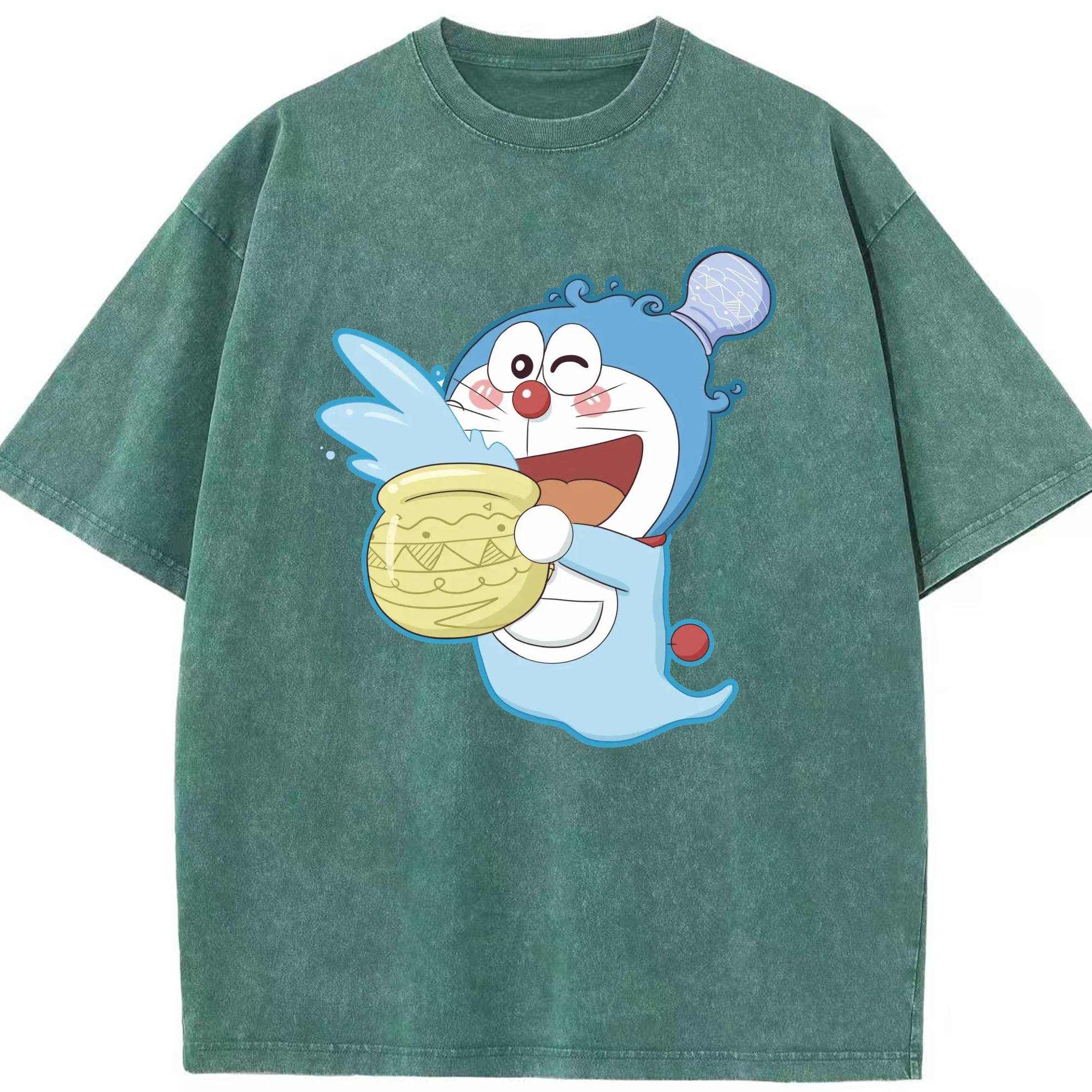 （画像用） ドラえもん Doraemon 綿100% ヴィンテージ風 半袖Tシャツ（フロントプリント）